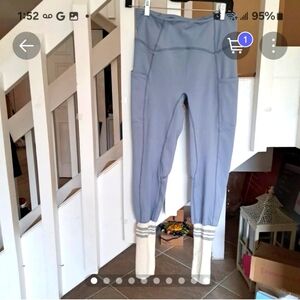 Free People Free Moveme n to Sock It To Me Powder Blue Leggings szM  EUC